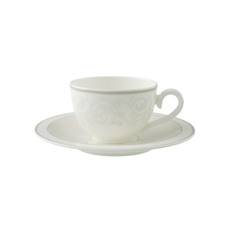 ceasca cafea ceai cup and saucer gray pearl deco in