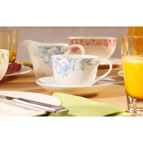 Ceasca de cafea cu farfurie Floreana blue