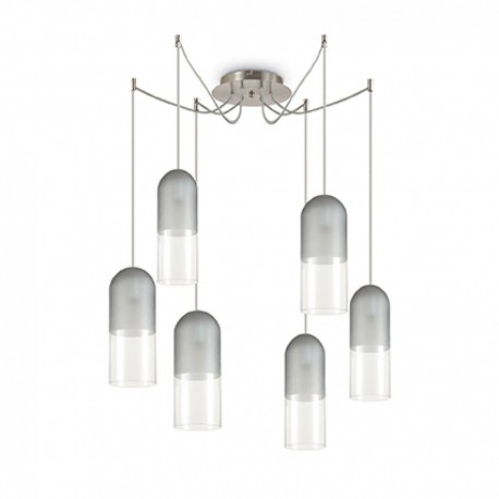 Lustra Mild SP6 Grigio, Ideal Lux, cod 177335