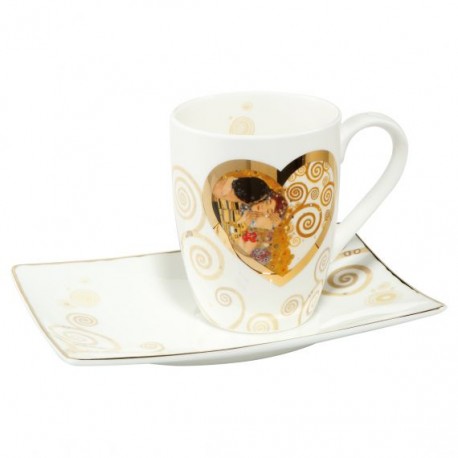 Ceasca cafea cu farfurie Heart Kiss, Goebel- 342578