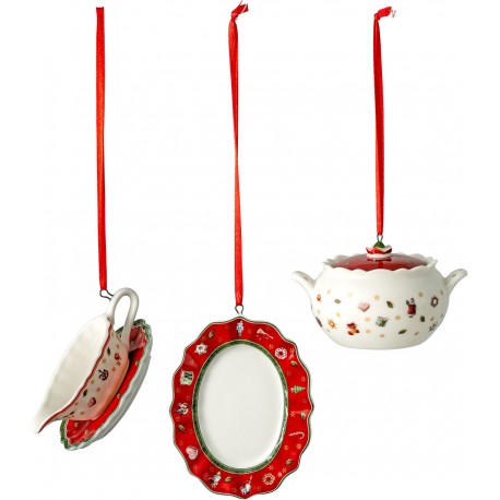 Set 3 decoratiuni Craciun, Toy's Del Dec ornaments serv items, portelan premium - 392847