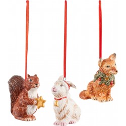 Set 3 decoratiuni portelan, Nostalgic Ornaments Forest Animals - 392595