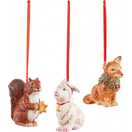 Set 3 decoratiuni portelan, Nostalgic Ornaments Forest Animals - 392595