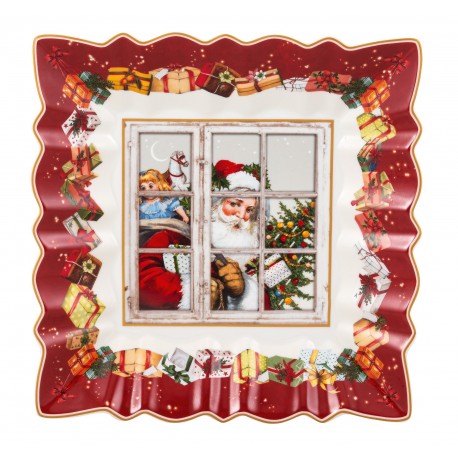 Platou patrat 23x23 cm , Toy's Fantasy Bowl square Santa- 411029