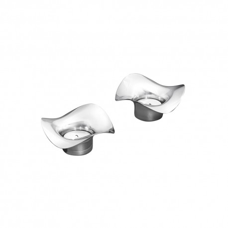 Set 2 suporti de lumanare Cobra, Georg Jensen, 3586582, inox, argintiu