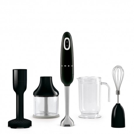 Blender de mana cu accesorii, negru HBF02BLEU Smeg