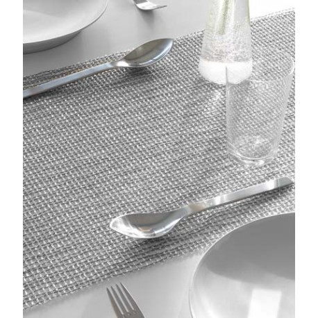 Placemat - napron woven lattice silver