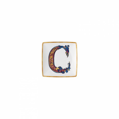 Farfurioara patrata portelan,Holiday Alphabet C, 12 cm, Versace,376180