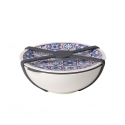 Cana cu capac pentru pranz, Villeroy & Boch, To Go Indigo Dish S, inchidere etans, 80 ml, portelan/silicon