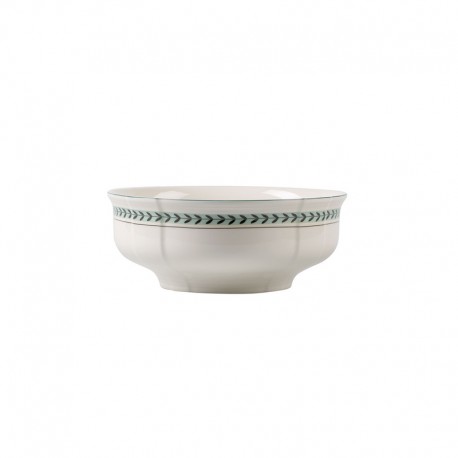 Bol salata French garden green line 25 cm, portelan, alb/verde, Villeroy&Boch, 357228