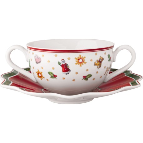Ceasca pentru supa cu farfurie Toy delight-Villeroy and Boch, portelan, alb/rosu, 0.29 l, 18 cm - 449459