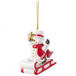 Ornament Christmas classics Snowman 2025- Villeroy and Boch, portelan, 76 x 68 x 87 mm - 449497