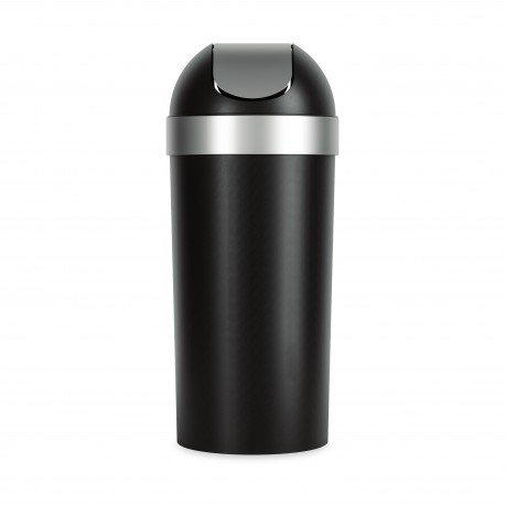 Cos de gunoi cu capac batant Venti - Umbra, plastic, negru, 62 L - 427166