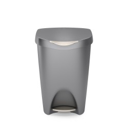 Cos de gunoi Umbra Brim 50 l cu capac si pedala, plastic, gri/nichel - 427234