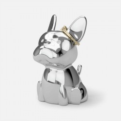 Suport bijuterii Zoola Frenchie Dog Umbra, crom, argintiu, 5x3.8x6.35cm