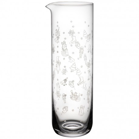 Carafa apa/suc Toy's delight - Villeroy&Boch, sticla, model gravat tematica Craciun, transparenta, 1000 ml - 449145