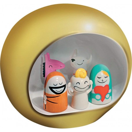 Scena nasterii Domnului moderna Presepe  GOLD- Alessi, AMG10 GD, portelan, auriu