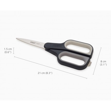 Foarfeca multifunctionala PlusCut cu taietor de cutii integrat, gri Joseph - J1000003