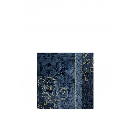 Set 20 servetele hartie Anastasia blue-gold Ihr, 33x33 cm -724671