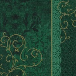 Set 20 servetele hartie Anastasia green-gold Ihr, 33x33 cm -724695