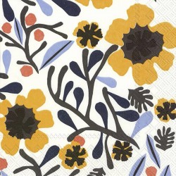 Set 20 servetele hartie Mykero white /yellow Ihr, 33x33 cm -650994