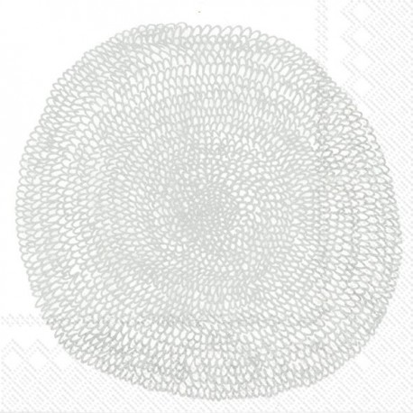 Set 20 servetele hartie Pippurikera white/silver Ihr, 33x33 cm -616204