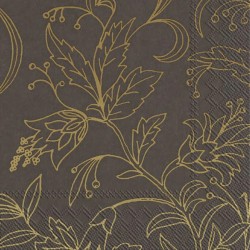 Set 20 servetele hartie Golden Flower brown Ihr, 704987