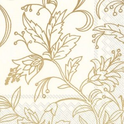 Set 20 servetele hartie Golden Flower cream/gold Ihr, 704994