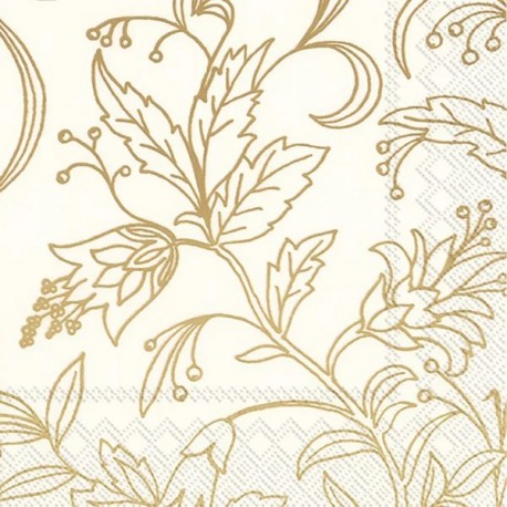 Set 20 servetele hartie Golden Flower cream/gold Ihr, 704994
