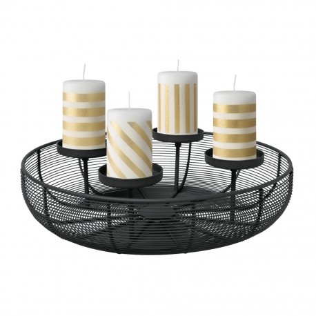 Villeroy&Boch Coronita lumanari Advent Christmas Chic, metal, negru, 460065