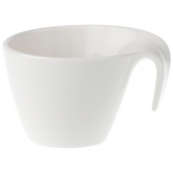 Ceasca si farfurie cafea Flow, portelan alb, 349523