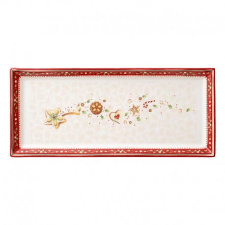 Winter Bakery Delight Cake plate rectangular