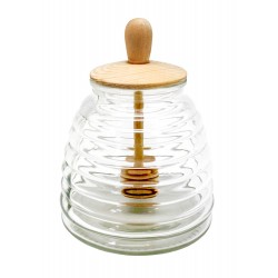 Recipient transparent pentru miere cu picurator,vin bouquet-FIH348